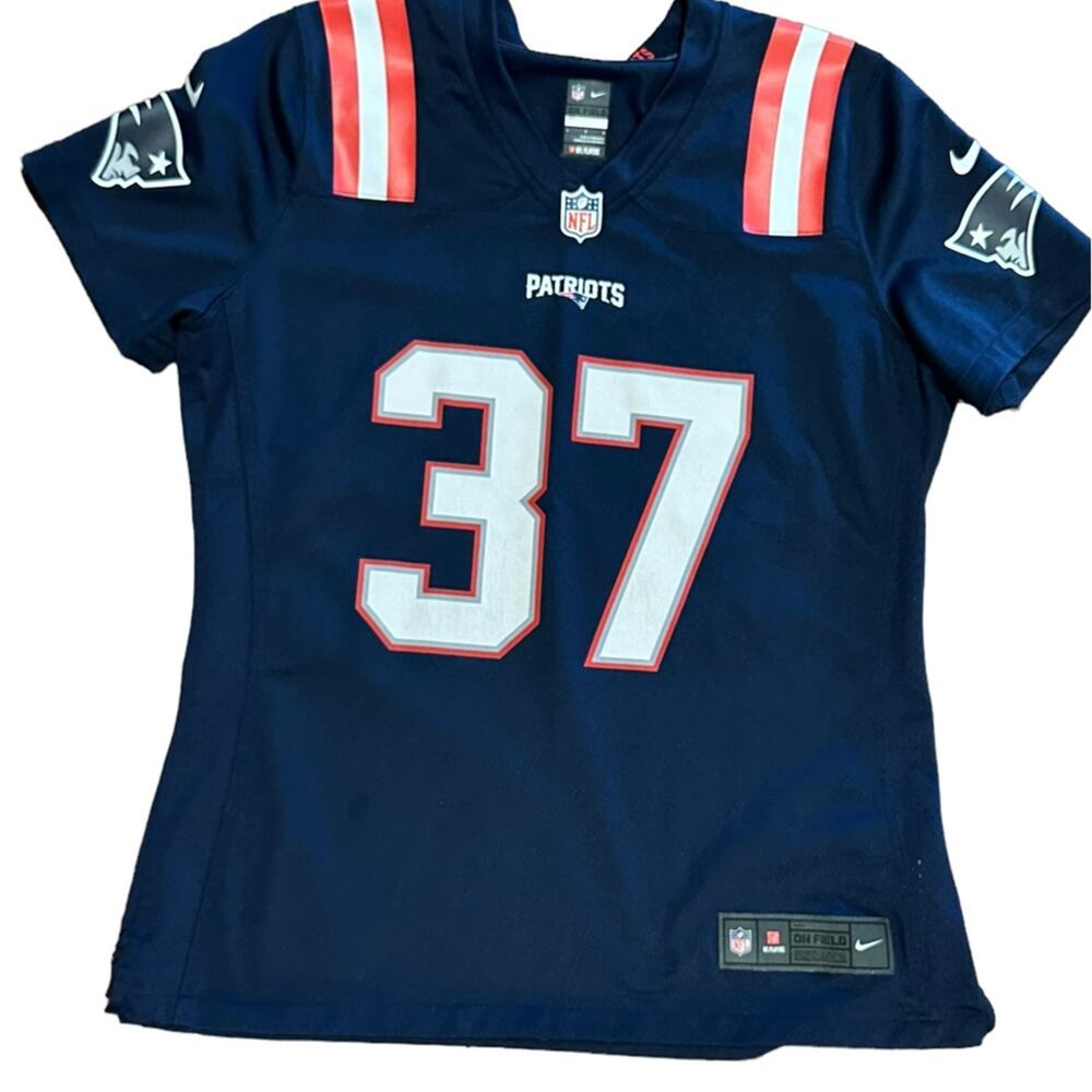 NFL Nike On Field New England Patriots  Womens Large Jersey # 37 Harris